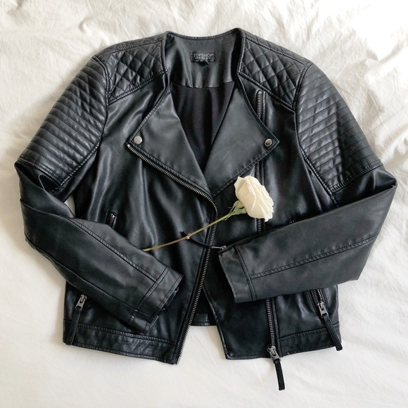 Topshop Jackets & Blazers - Topshop Faux Leather Jacket